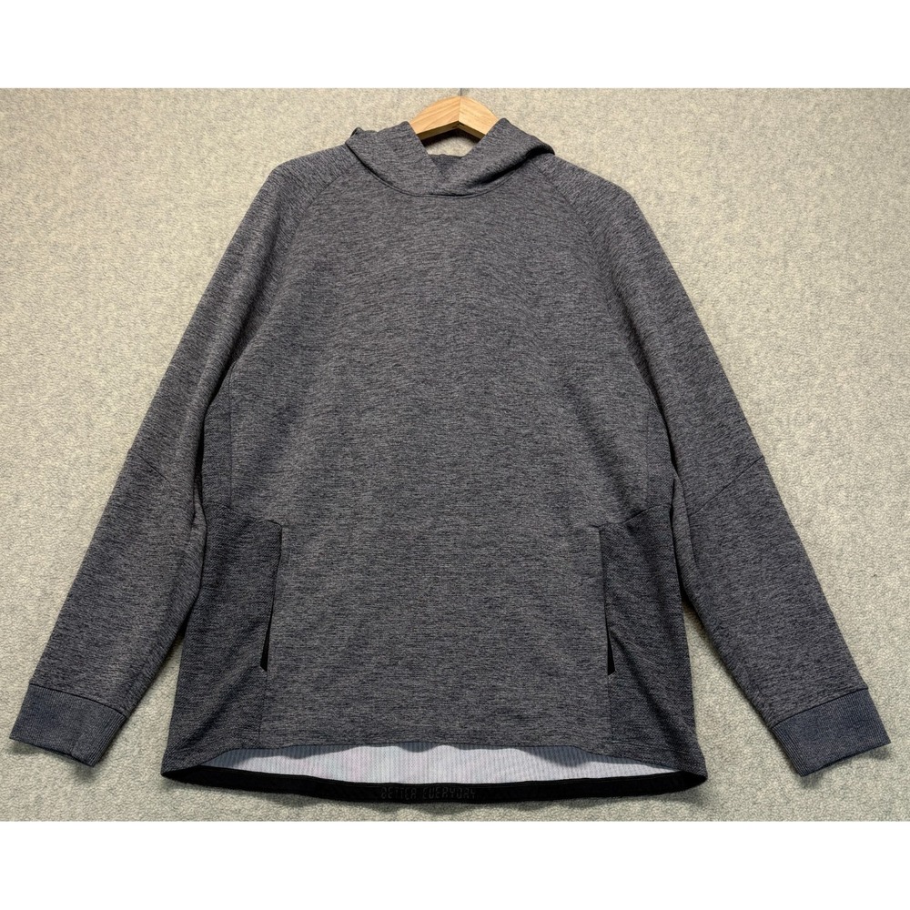 Lululemon Mens Textured Tech Hoodie Graphite Gray Pocket Outdoor Sports Large